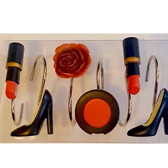 Diva Fashionista Shower Curtain Fashion Hooks Set of 12 Resin Hooks - Picture 5 of 11